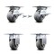 Service Caster 4 Inch Thermoplastic Rubber Caster Brakes/Swivel Locks and 2 Rigid SCC, 2PK SCC-35S420-TPRRD-SLB-BSL-2-R-2 - alternate 1